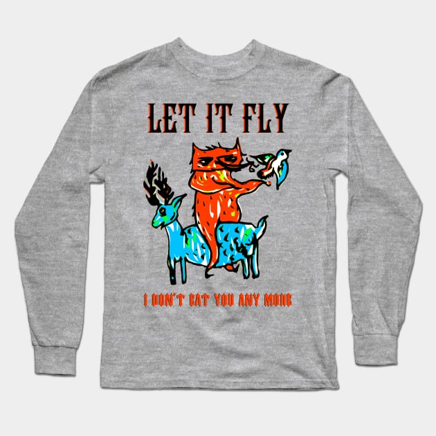 Let it fly vegan print Long Sleeve T-Shirt by hardcore repertoire